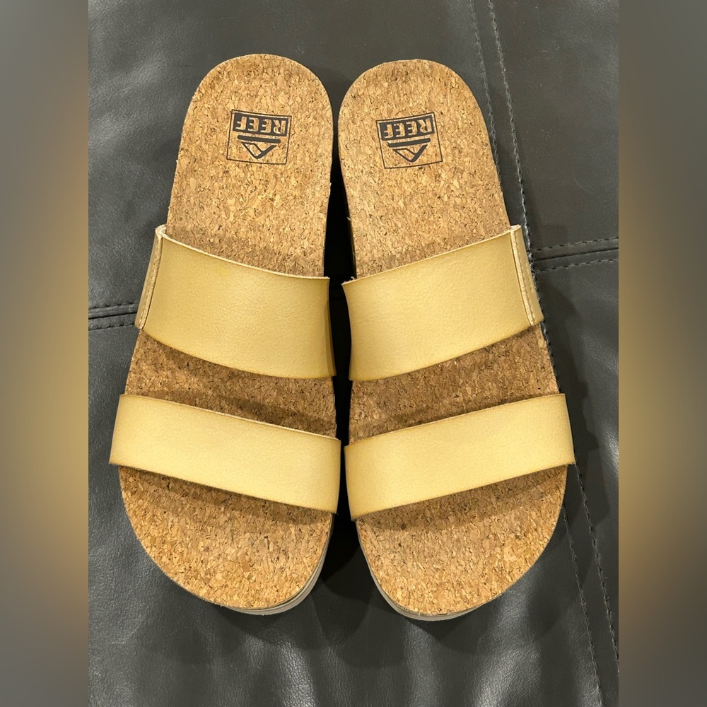 Reef Tan Sandals with Cork Footbed